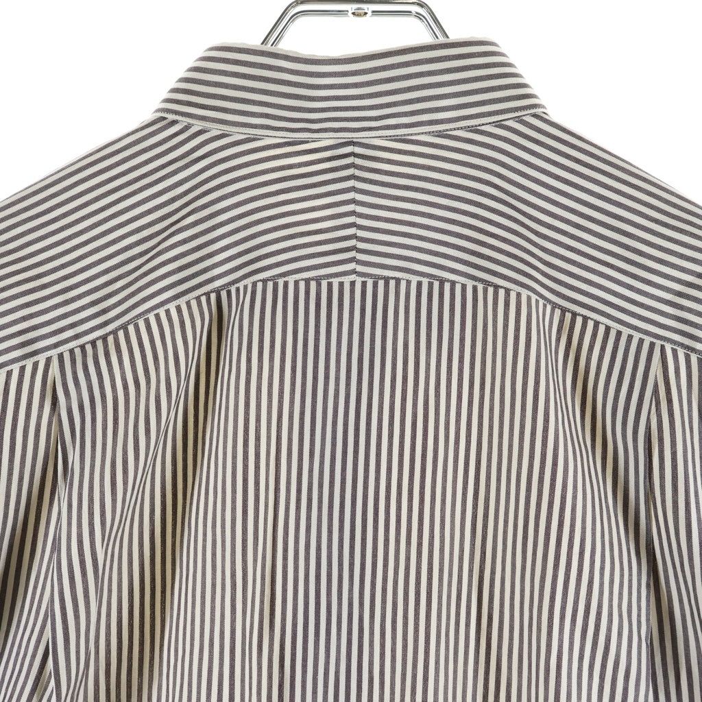 MAATEE&SONS(マーティーアンドサンズ) CHARLES SILK COTTON STRIPE チャールズ シルク コットン ストライプ 長袖シャツ グレー MT3303-0602B