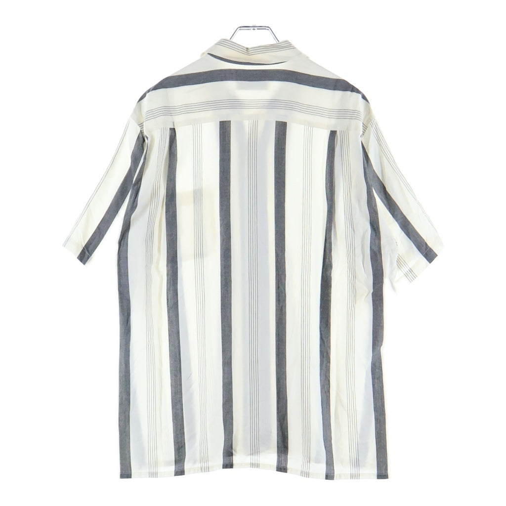 WACKO MARIA(ワコマリア) 24SS STRIPED OPEN COLLAR SHIRT TYPE-1 ストライプ オープンカラー 半袖 レーヨンシャツ ホワイト 24SS-WMS-OC08