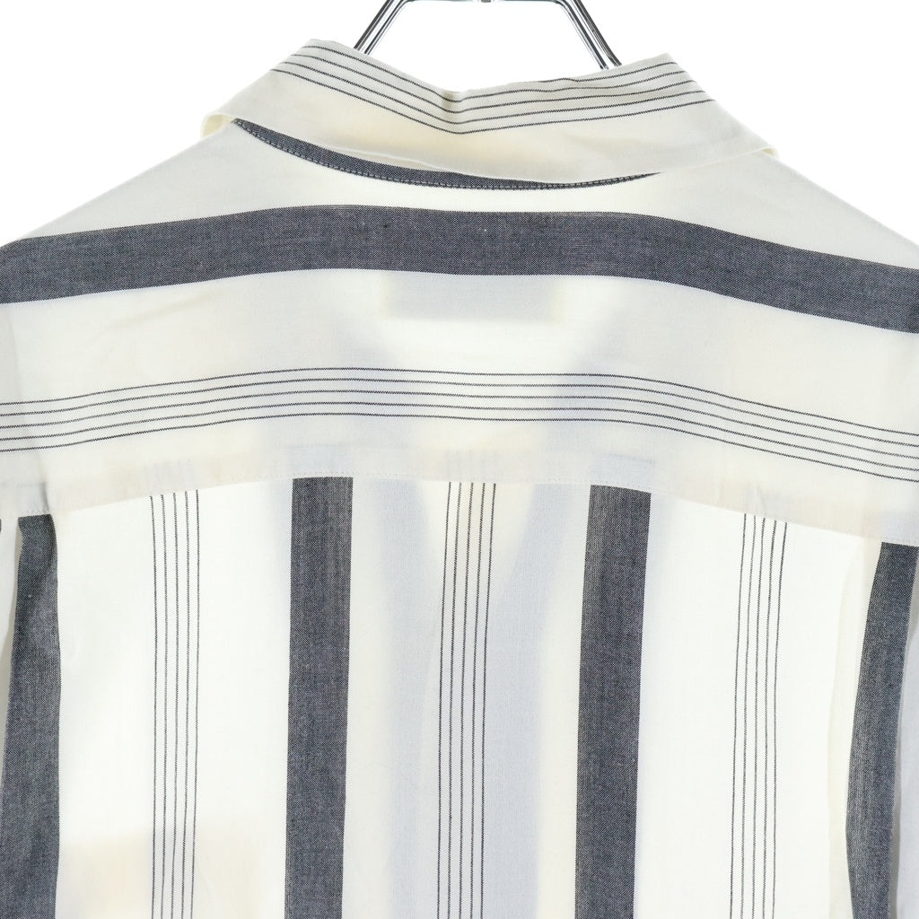 WACKO MARIA(ワコマリア) 24SS STRIPED OPEN COLLAR SHIRT TYPE-1 ストライプ オープンカラー 半袖 レーヨンシャツ ホワイト 24SS-WMS-OC08