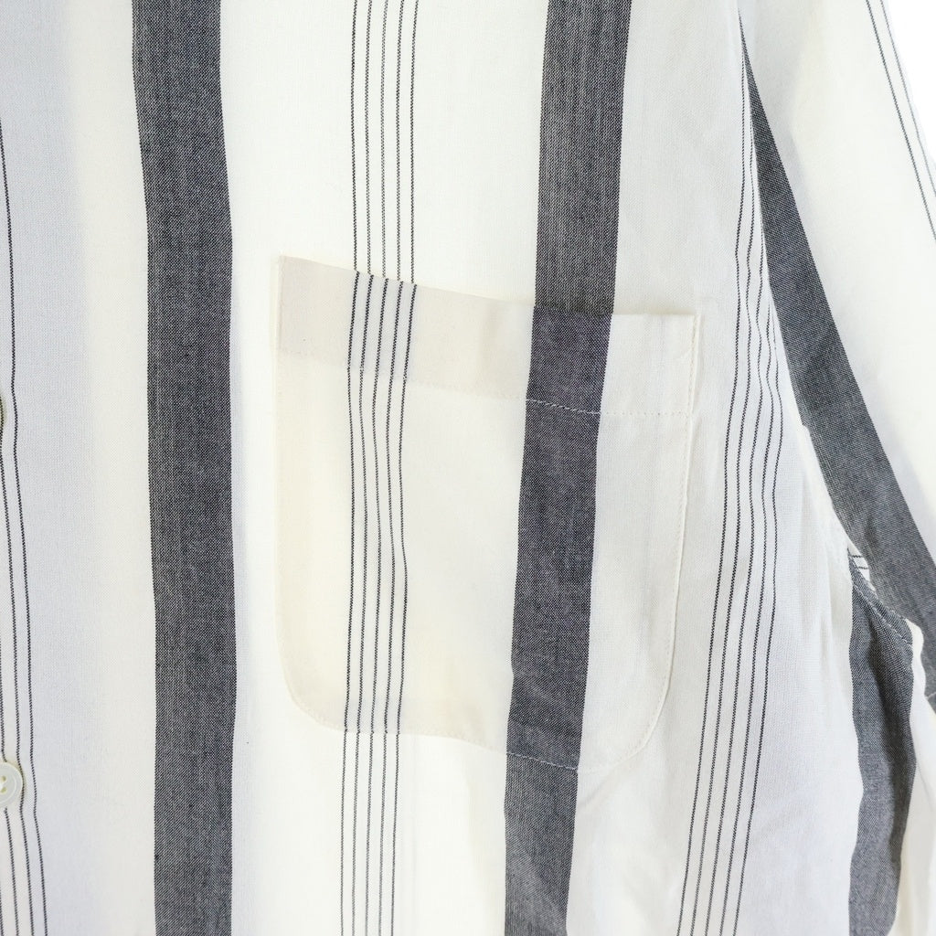 WACKO MARIA(ワコマリア) 24SS STRIPED OPEN COLLAR SHIRT TYPE-1 ストライプ オープンカラー 半袖 レーヨンシャツ ホワイト 24SS-WMS-OC08