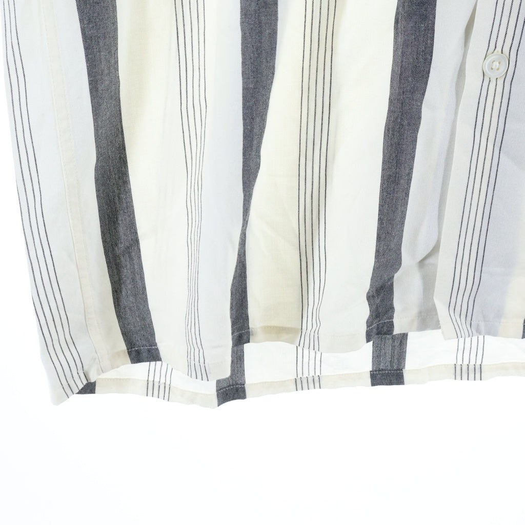WACKO MARIA(ワコマリア) 24SS STRIPED OPEN COLLAR SHIRT TYPE-1 ストライプ オープンカラー 半袖 レーヨンシャツ ホワイト 24SS-WMS-OC08