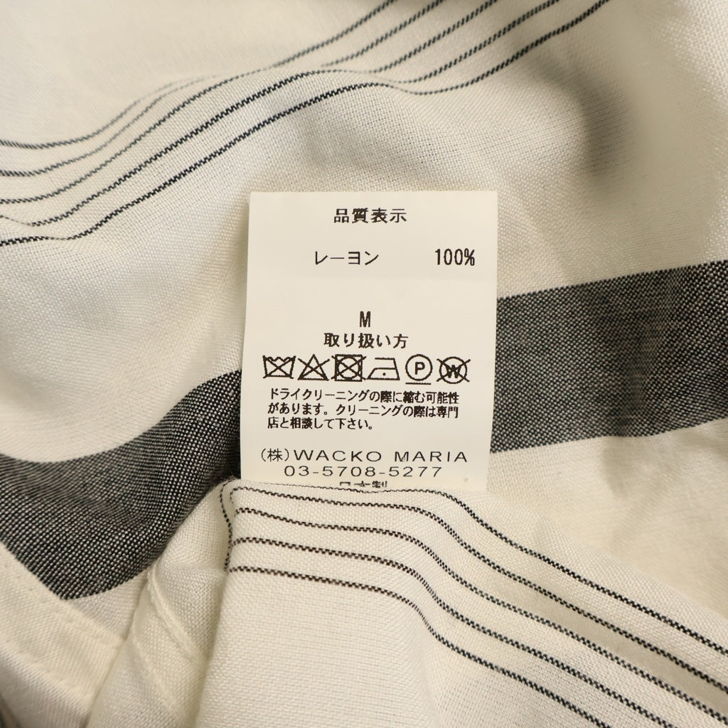 WACKO MARIA(ワコマリア) 24SS STRIPED OPEN COLLAR SHIRT TYPE-1 ストライプ オープンカラー 半袖 レーヨンシャツ ホワイト 24SS-WMS-OC08