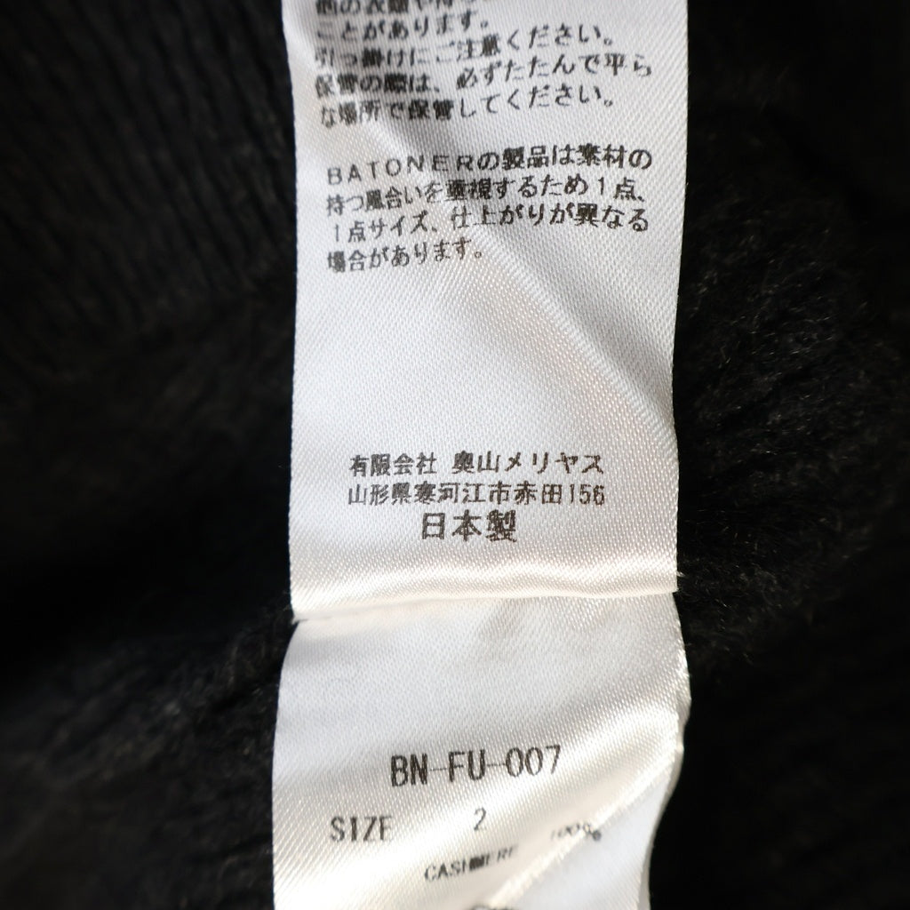 BATONER(バトナ―) INNOCENT CASHMERE CREW NECK イノセント カシミヤ クルーネック ニットセーター ブラック BN-FU-007