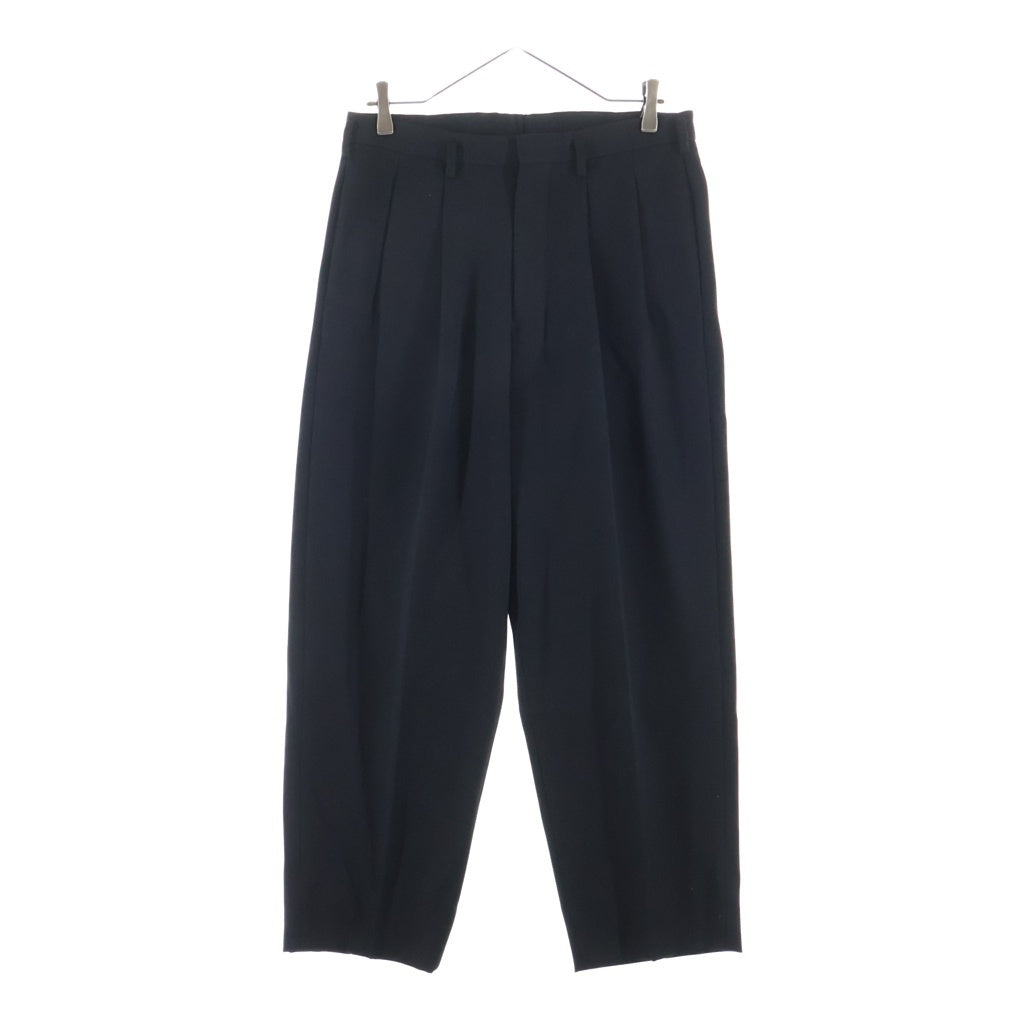HEUGN(ユーゲン) GEORGE ジョージ ウールギャバジン 2Pテーパード トラウザーパンツ スラックス ブラック TROUSER 010