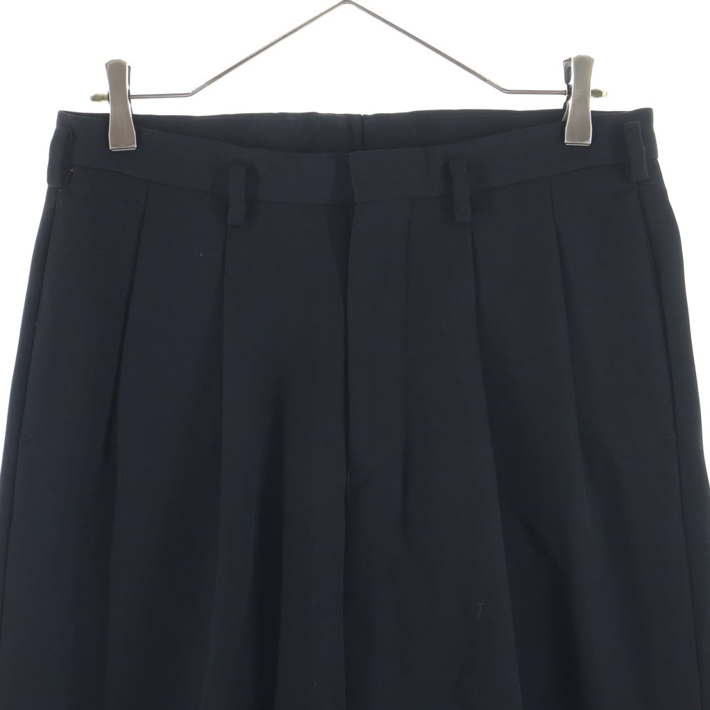 HEUGN(ユーゲン) GEORGE ジョージ ウールギャバジン 2Pテーパード トラウザーパンツ スラックス ブラック TROUSER 010