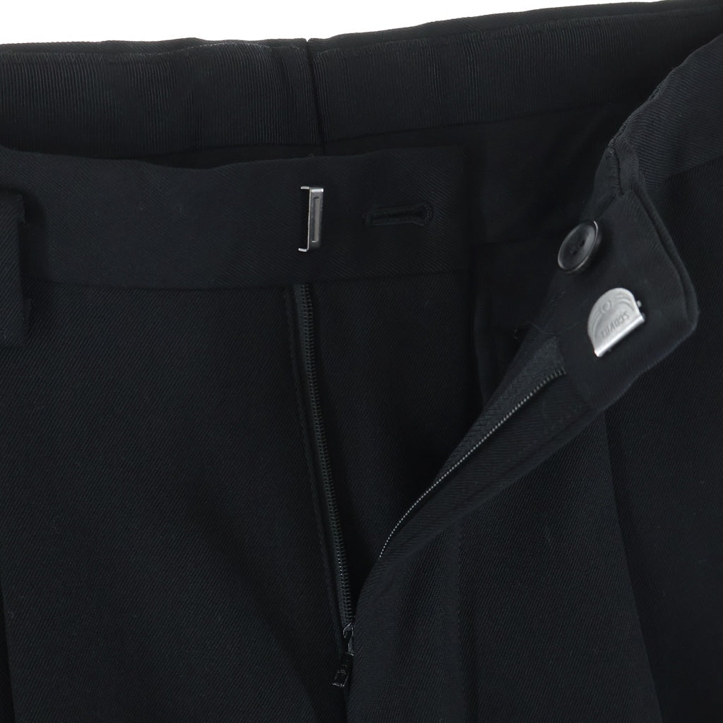 HEUGN(ユーゲン) GEORGE ジョージ ウールギャバジン 2Pテーパード トラウザーパンツ スラックス ブラック TROUSER 010