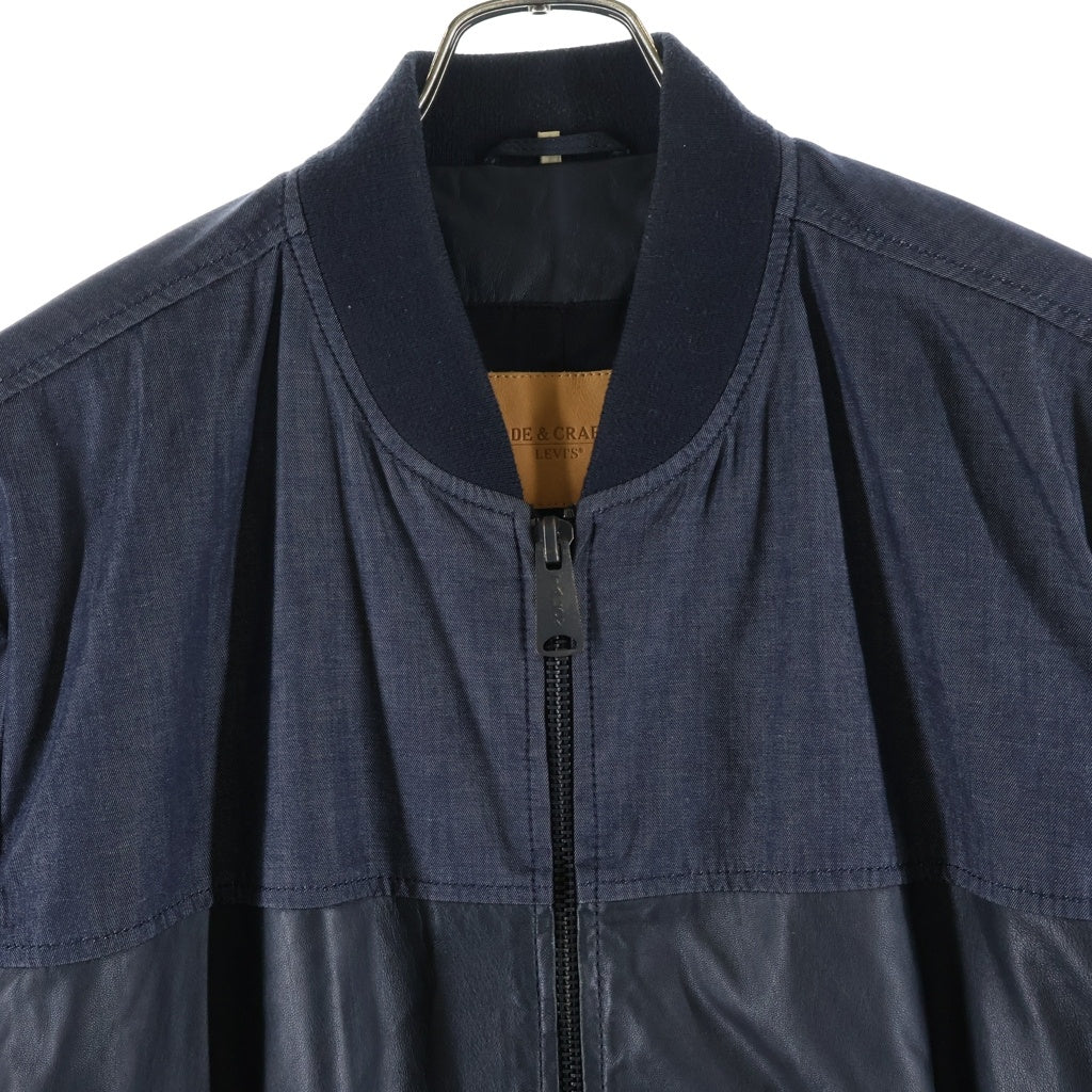 Levi's(リーバイス) MADE&CRAFTED メイドアンドクラフテッド デニムレザー切替 ジップアップブルゾン ブラック/インディゴ PC9-18249-0001