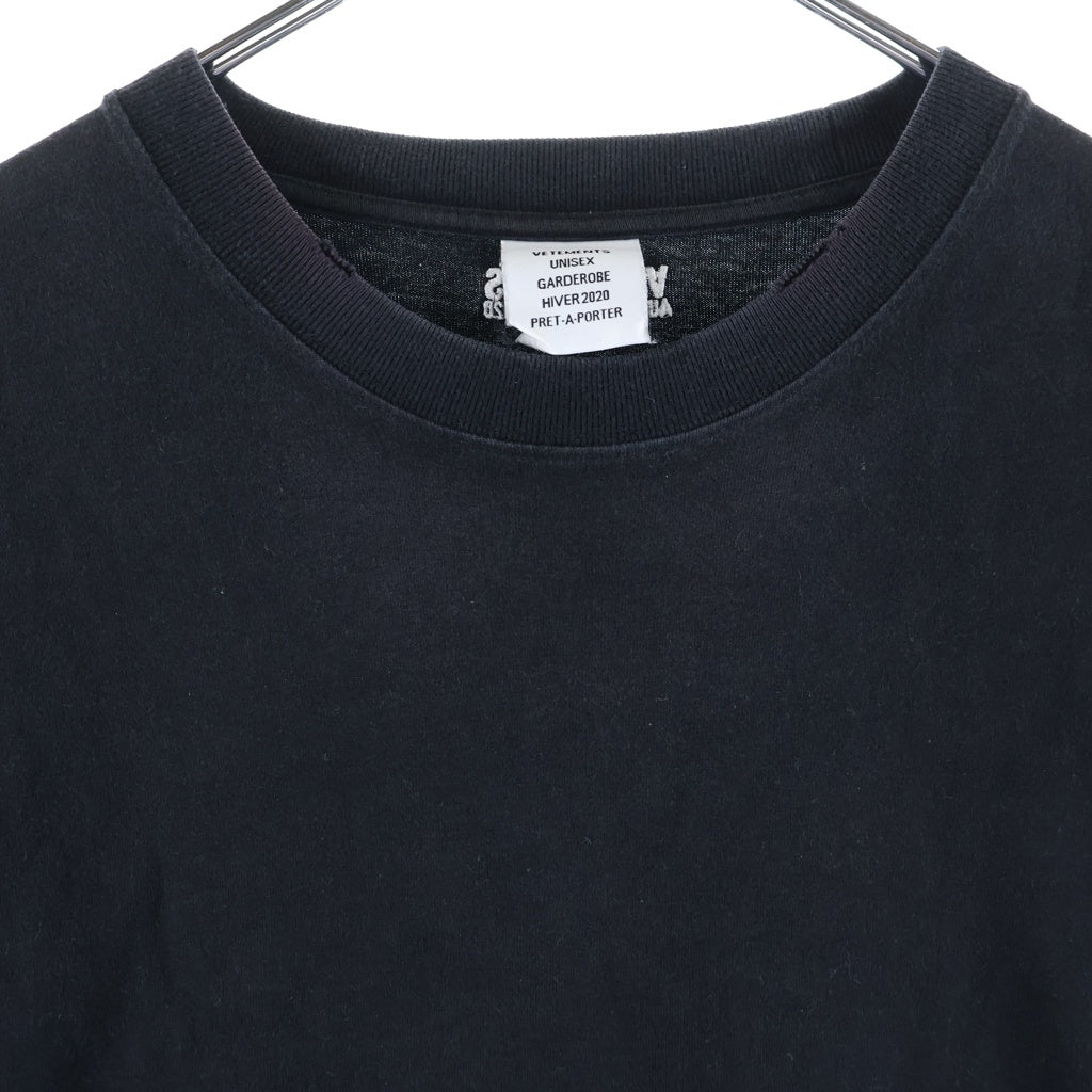 VETEMENTS(ヴェトモン) Anarchy Logo S/S Tee アナーキーロゴプリント 半袖Tシャツ カットソー ブラック UAH20TR923