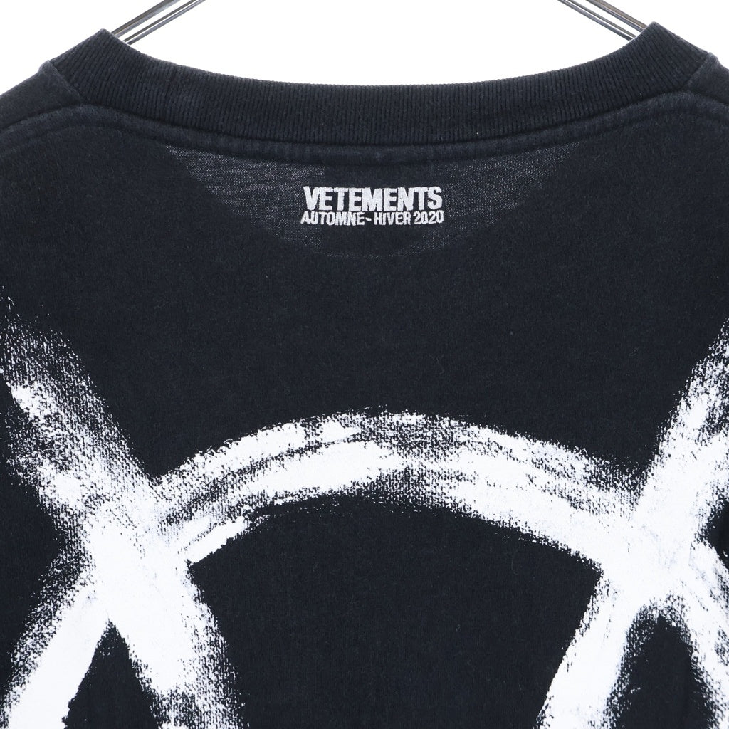 VETEMENTS(ヴェトモン) Anarchy Logo S/S Tee アナーキーロゴプリント 半袖Tシャツ カットソー ブラック UAH20TR923