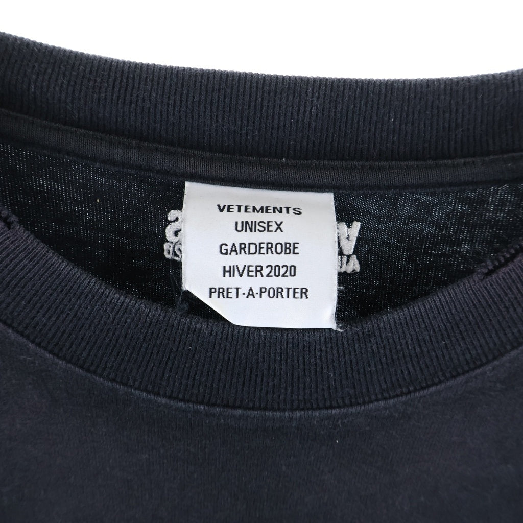 VETEMENTS(ヴェトモン) Anarchy Logo S/S Tee アナーキーロゴプリント 半袖Tシャツ カットソー ブラック UAH20TR923