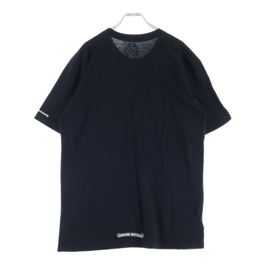 CHROME HEARTS(クロムハーツ) ネックロゴ スクロールラベルプリント クルーネック半袖ポケットTシャツ カットソー ブラック
