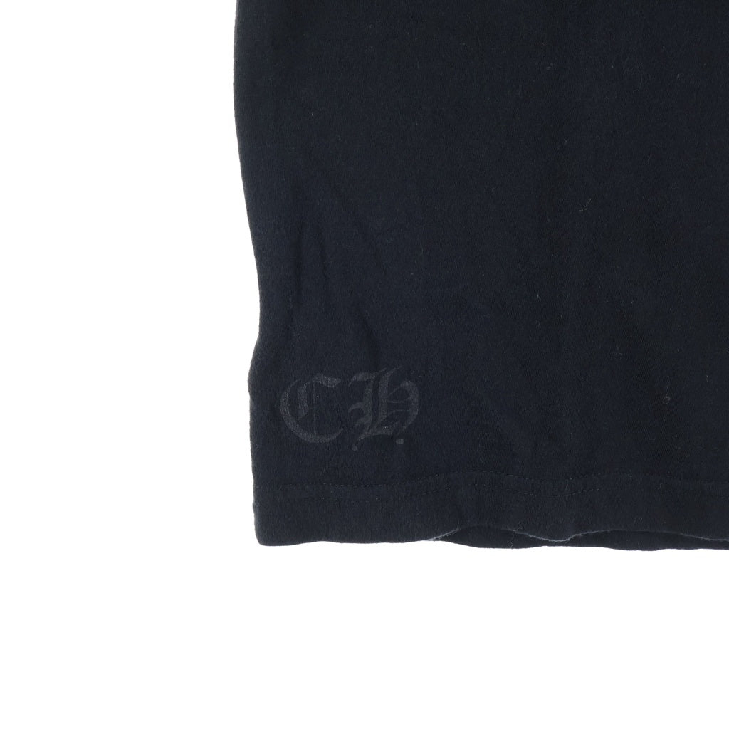 CHROME HEARTS(クロムハーツ) ネックロゴ スクロールラベルプリント クルーネック半袖ポケットTシャツ カットソー ブラック