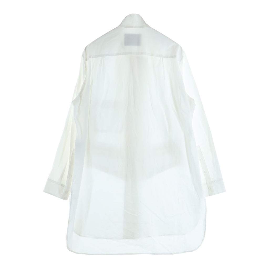 Yohji Yamamoto POUR HOMME(ヨウジヤマモト プールオム) 22AW 120/2 COTTON BROAD BACK GATHER VEST BLOUSE コットン ブロード バック ギャザー ベストドッキング 長袖シャツ ホワイト HE-B50-520