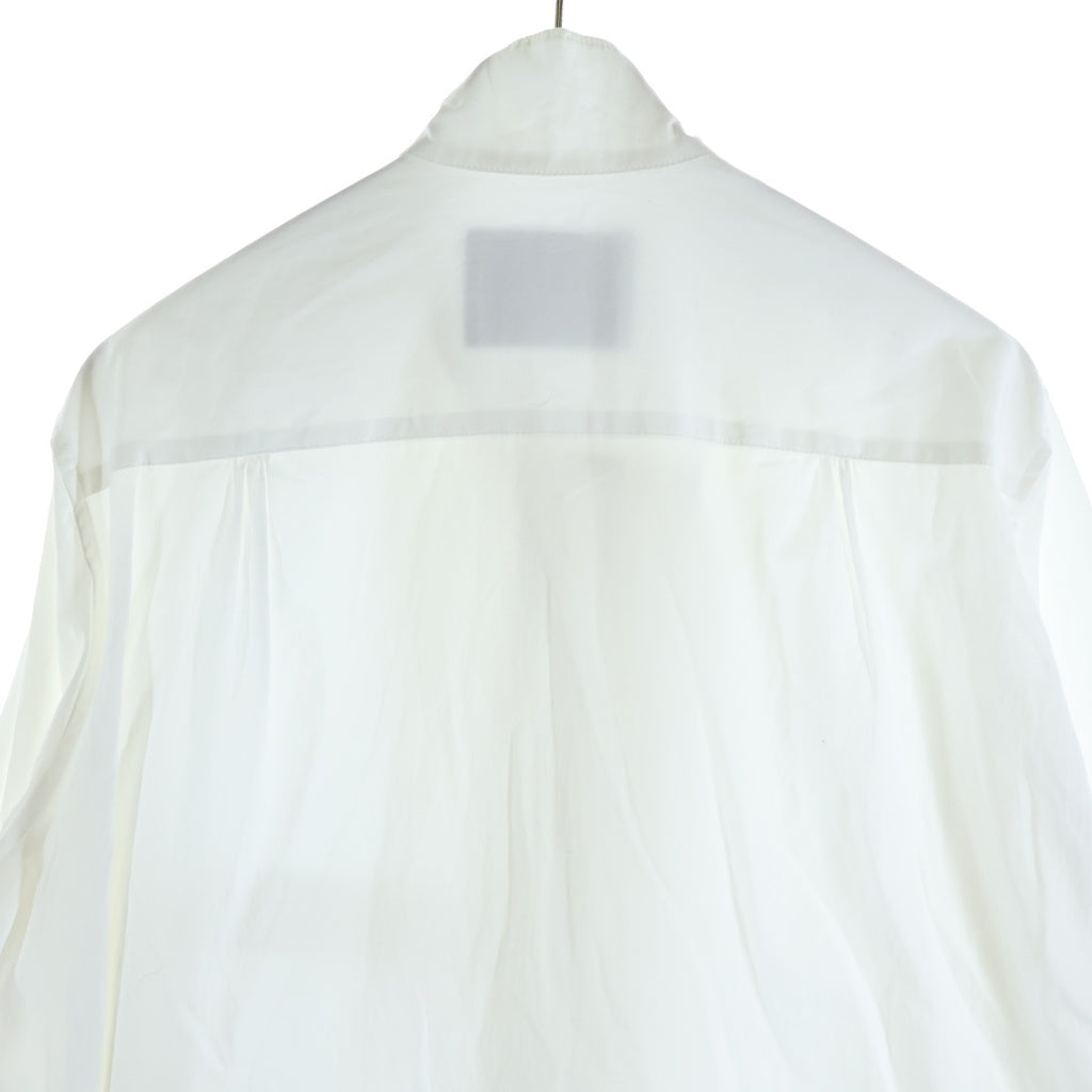 Yohji Yamamoto POUR HOMME(ヨウジヤマモト プールオム) 22AW 120/2 COTTON BROAD BACK GATHER VEST BLOUSE コットン ブロード バック ギャザー ベストドッキング 長袖シャツ ホワイト HE-B50-520