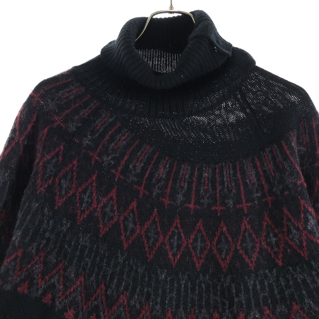 Yohji Yamamoto POUR HOMME(ヨウジヤマモト プールオム) 23AW 求心タートル アーガイル ニットセーター ブラック HJ-K29-983