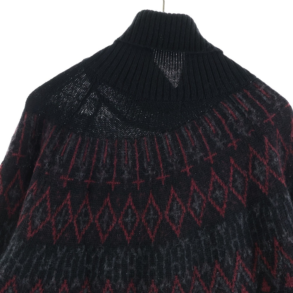 Yohji Yamamoto POUR HOMME(ヨウジヤマモト プールオム) 23AW 求心タートル アーガイル ニットセーター ブラック HJ-K29-983