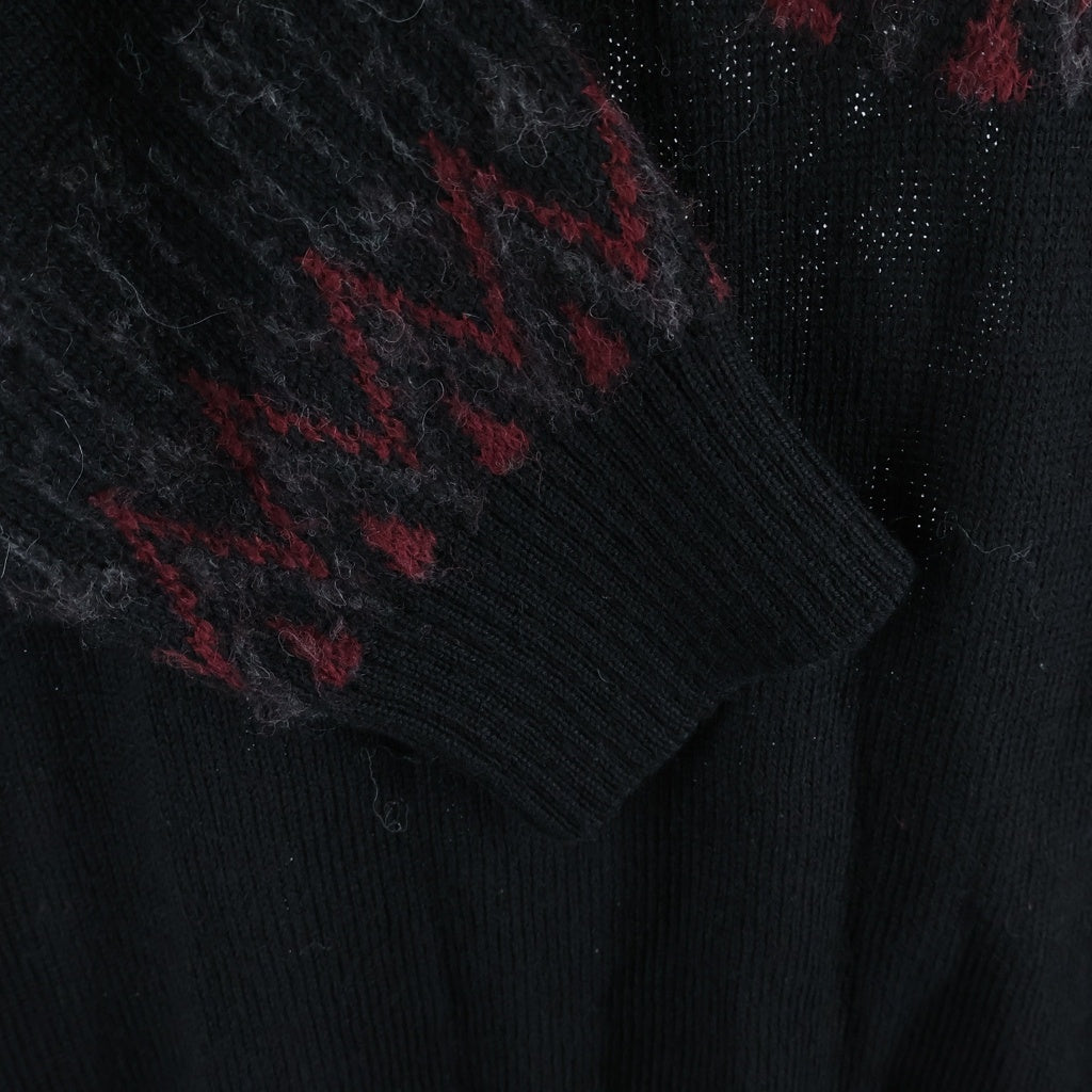 Yohji Yamamoto POUR HOMME(ヨウジヤマモト プールオム) 23AW 求心タートル アーガイル ニットセーター ブラック HJ-K29-983