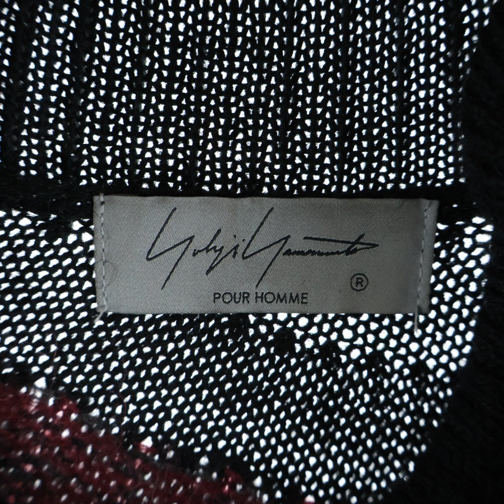 Yohji Yamamoto POUR HOMME(ヨウジヤマモト プールオム) 23AW 求心タートル アーガイル ニットセーター ブラック HJ-K29-983