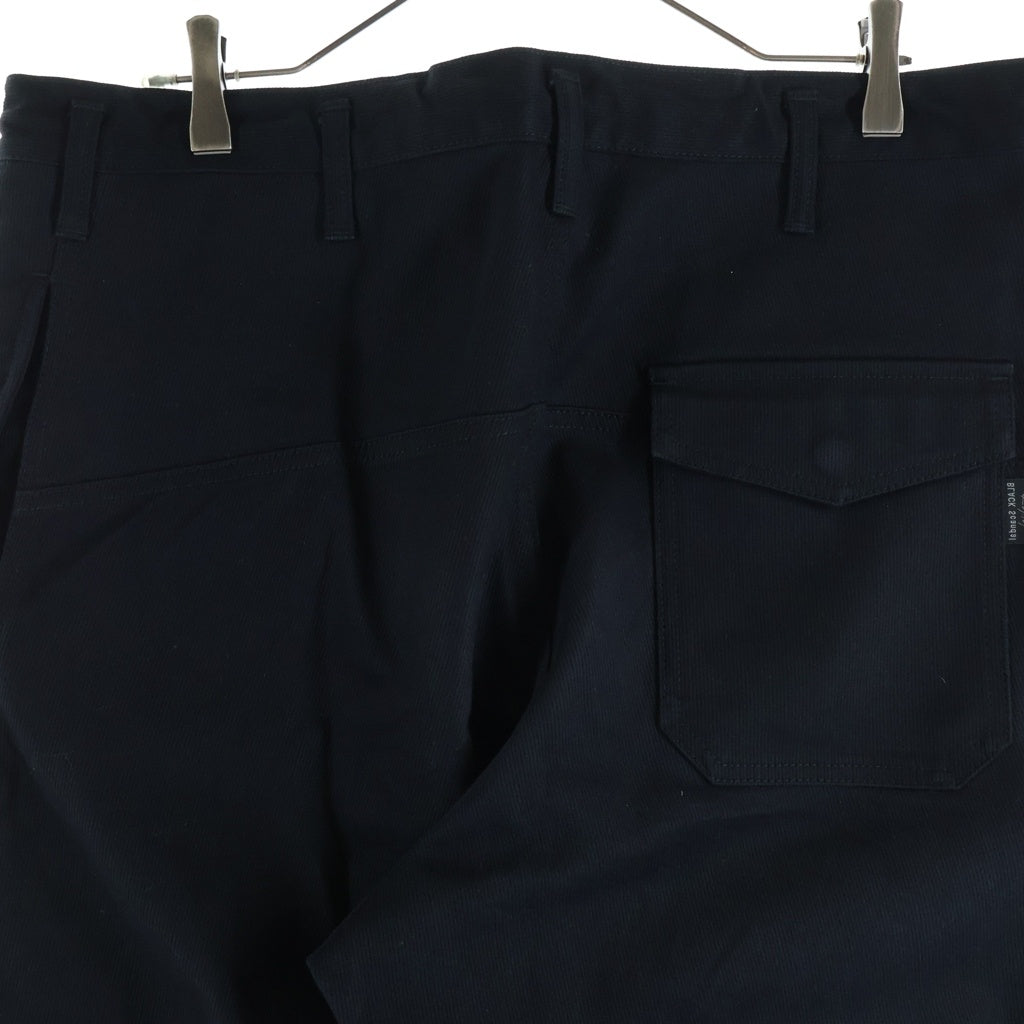 BLACK Scandal Yohji Yamamoto(ブラックスキャンダルヨウジヤマモト) 21AW コットンピケ スリムストリング テーパードパンツ ブラック HX-P76-043