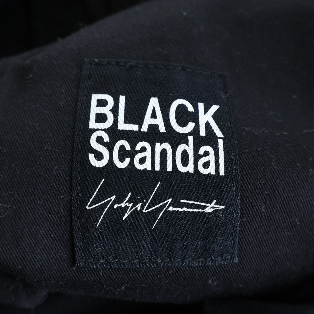 BLACK Scandal Yohji Yamamoto(ブラックスキャンダルヨウジヤマモト) 21AW コットンピケ スリムストリング テーパードパンツ ブラック HX-P76-043