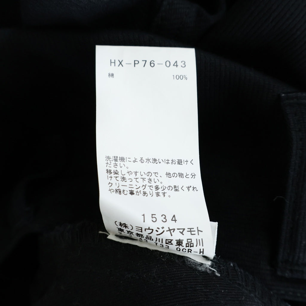 BLACK Scandal Yohji Yamamoto(ブラックスキャンダルヨウジヤマモト) 21AW コットンピケ スリムストリング テーパードパンツ ブラック HX-P76-043