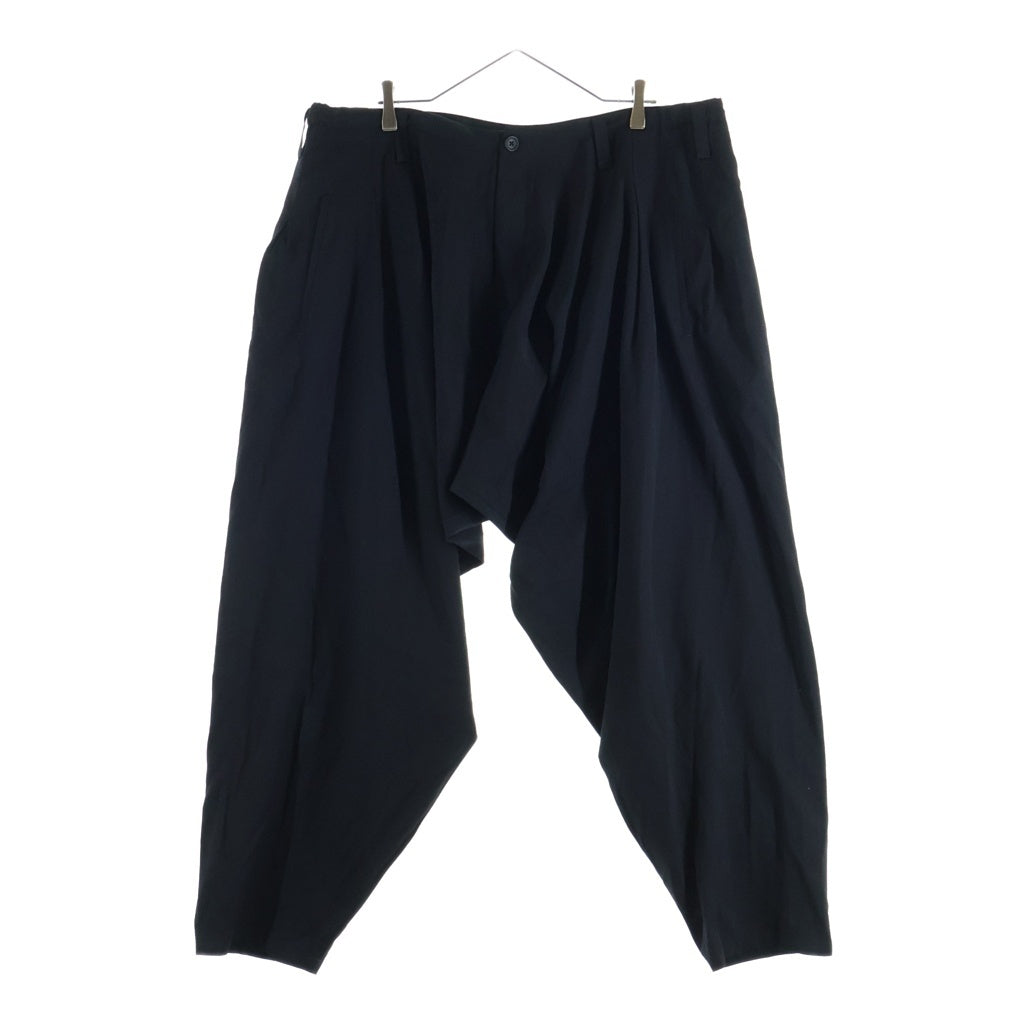 Yohji Yamamoto POUR HOMME(ヨウジヤマモト プールオム) 23AW DROP CROTCH PANTS 内股ドレープ クロッチ イージーパンツ ブラック HJ-P18-100