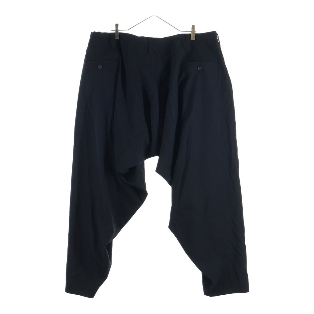 Yohji Yamamoto POUR HOMME(ヨウジヤマモト プールオム) 23AW DROP CROTCH PANTS 内股ドレープ クロッチ イージーパンツ ブラック HJ-P18-100