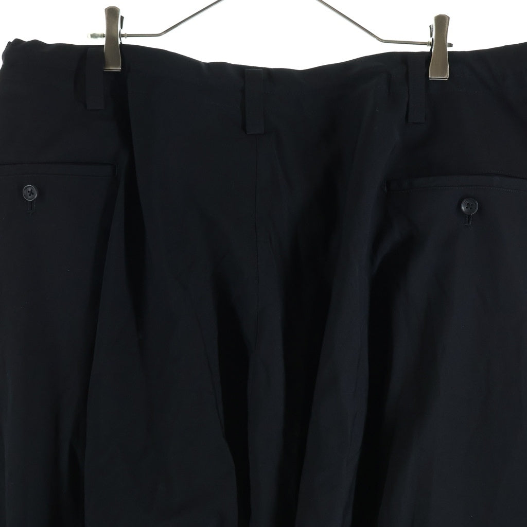 Yohji Yamamoto POUR HOMME(ヨウジヤマモト プールオム) 23AW DROP CROTCH PANTS 内股ドレープ クロッチ イージーパンツ ブラック HJ-P18-100