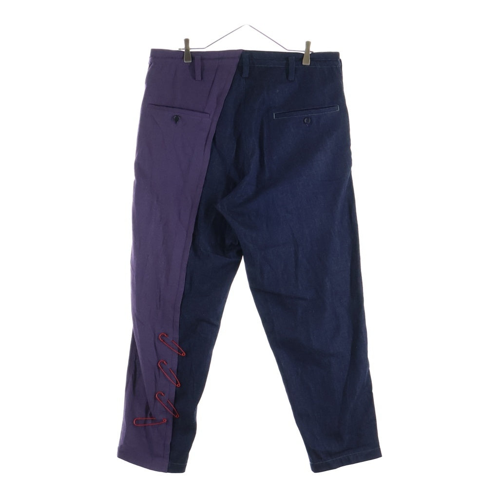 Yohji Yamamoto POUR HOMME(ヨウジヤマモト プールオム) 24SS ドッキング デニムパンツ インディゴ/パープル HS-P61-813