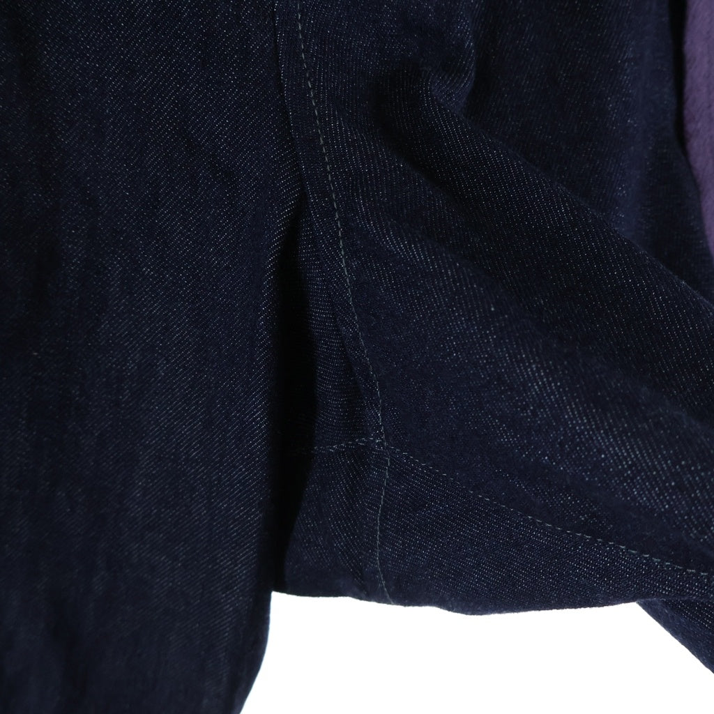 Yohji Yamamoto POUR HOMME(ヨウジヤマモト プールオム) 24SS ドッキング デニムパンツ インディゴ/パープル HS-P61-813
