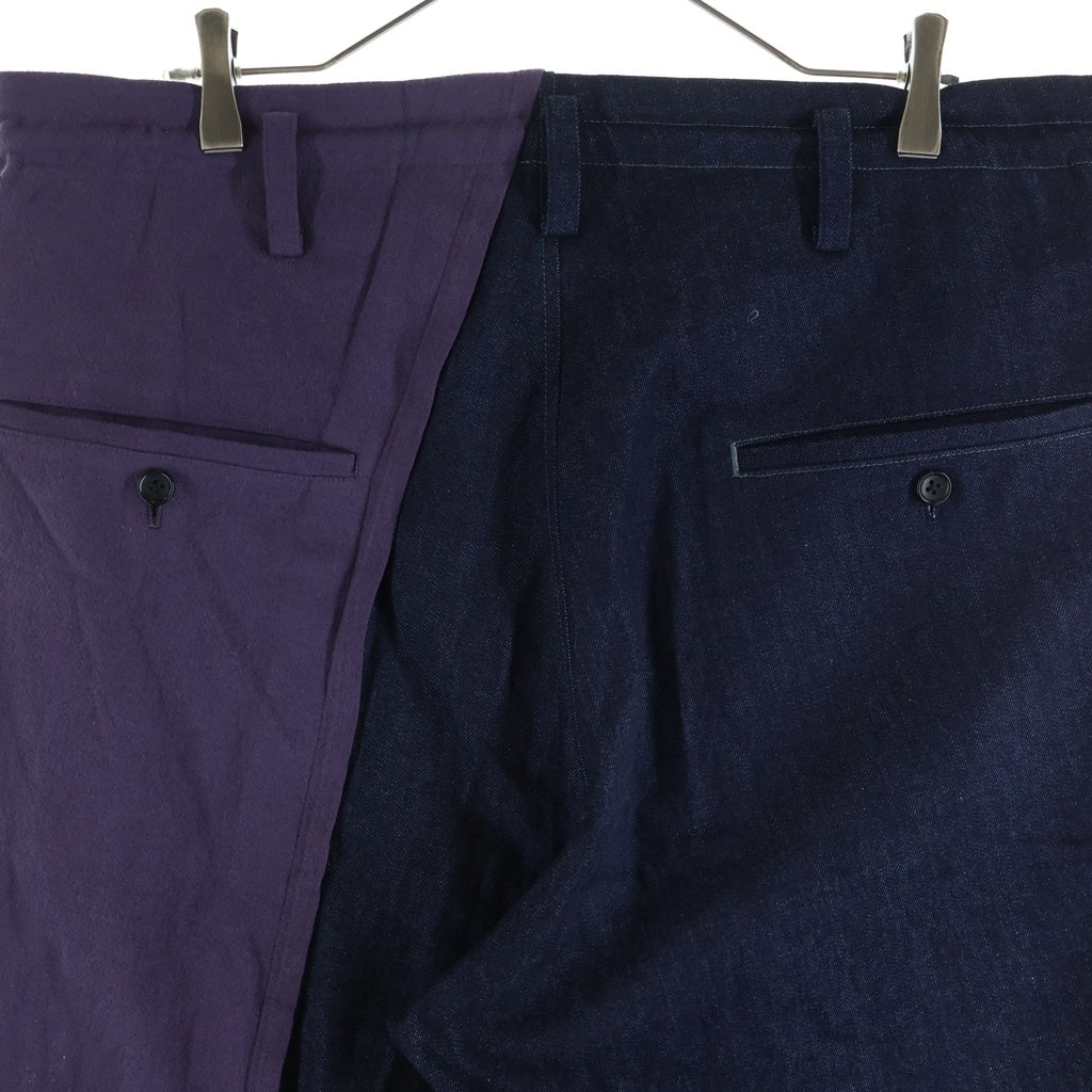 Yohji Yamamoto POUR HOMME(ヨウジヤマモト プールオム) 24SS ドッキング デニムパンツ インディゴ/パープル HS-P61-813