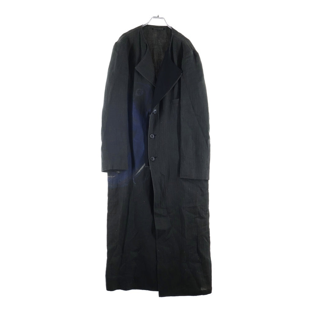 Yohji Yamamoto POUR HOMME(ヨウジヤマモト プールオム) 20SS P二重上前 ロングドレス 美しい物は日々消えていく レイヤードコート ブラック HN-D17-816