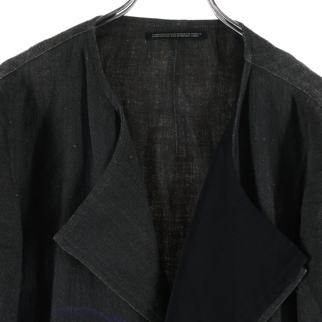 Yohji Yamamoto POUR HOMME(ヨウジヤマモト プールオム) 20SS P二重上前 ロングドレス 美しい物は日々消えていく レイヤードコート ブラック HN-D17-816