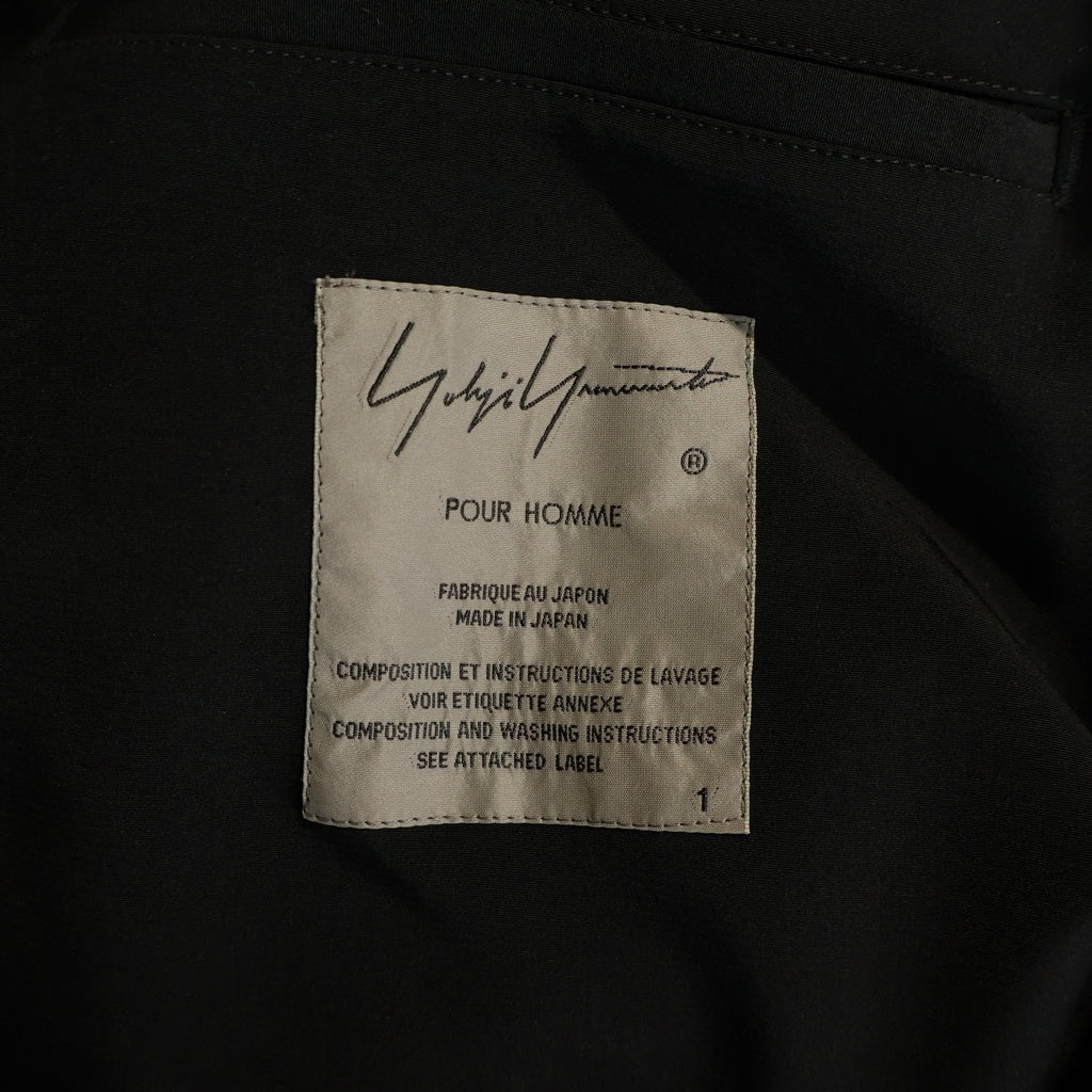 Yohji Yamamoto POUR HOMME(ヨウジヤマモト プールオム) 20SS P二重上前 ロングドレス 美しい物は日々消えていく レイヤードコート ブラック HN-D17-816