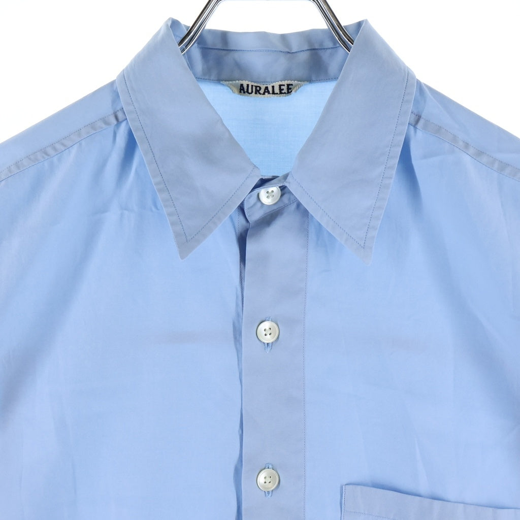 AURALEE(オーラリー) 24SS WASHED FINX TWILL BIG HALF SLEEVED SHIRT ウォッシュドフィンクスツイル ビッグ半袖シャツ ライトブルー A24SS03TN