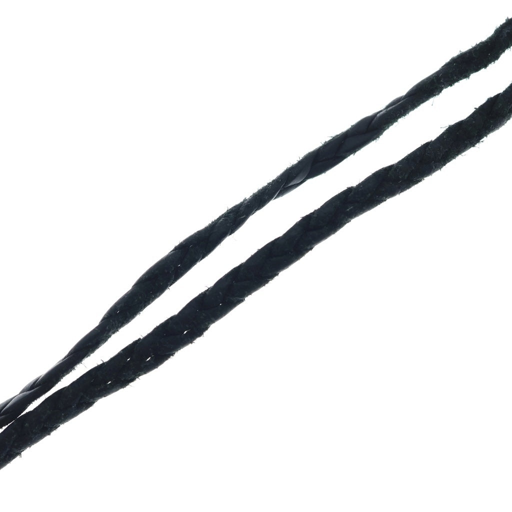 CHROME HEARTS(クロムハーツ) LEATHER BRAID SCROLL ネックレス レザーブレイドネックレス ブラック/シルバー BCA377