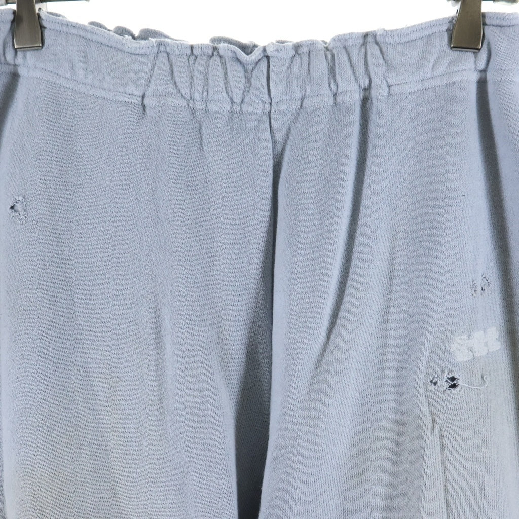 TTT_MSW(ティーモダンストリートウェア) 23AW SWEAT PANTS ダメージ加工 スウェットパンツ ライトブルー TTT-2023AW-PT13