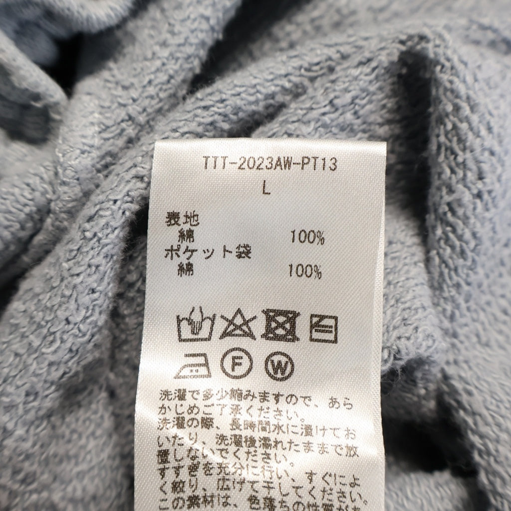 TTT_MSW(ティーモダンストリートウェア) 23AW SWEAT PANTS ダメージ加工 スウェットパンツ ライトブルー TTT-2023AW-PT13