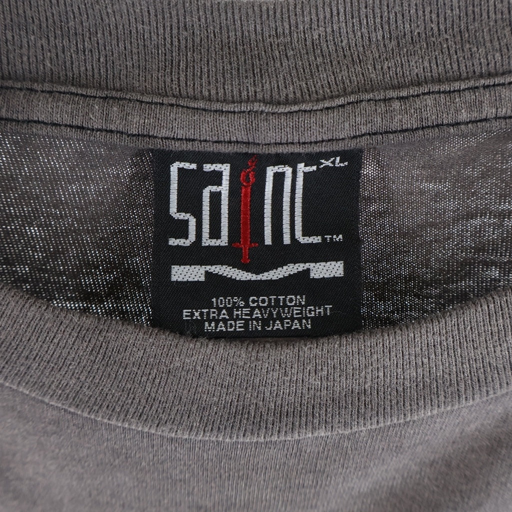 SAINT MICHAEL(セントマイケル) 21AW SAINT YOUTH PINK SHEEP セントユース ピンクシープ ヴィンテージ加工Tシャツ 長袖クルーネックカットソー グレー SM-A21-0000-019