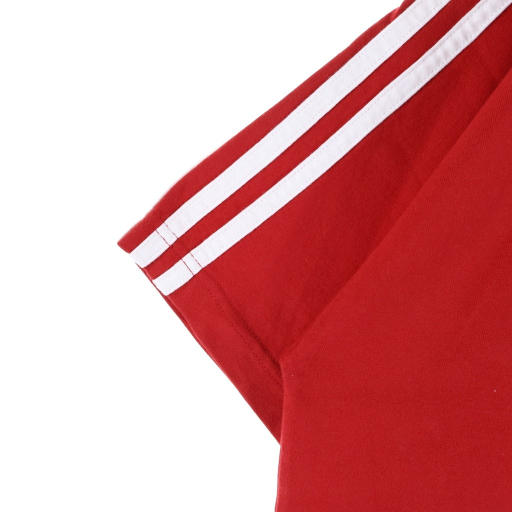 BALENCIAGA(バレンシアガ) 23SS ×ADIDAS STRIPE TEE 3ストライプ ロゴプリントTシャツ 半袖クルーネックカットソー レッド 739101 TNVA6
