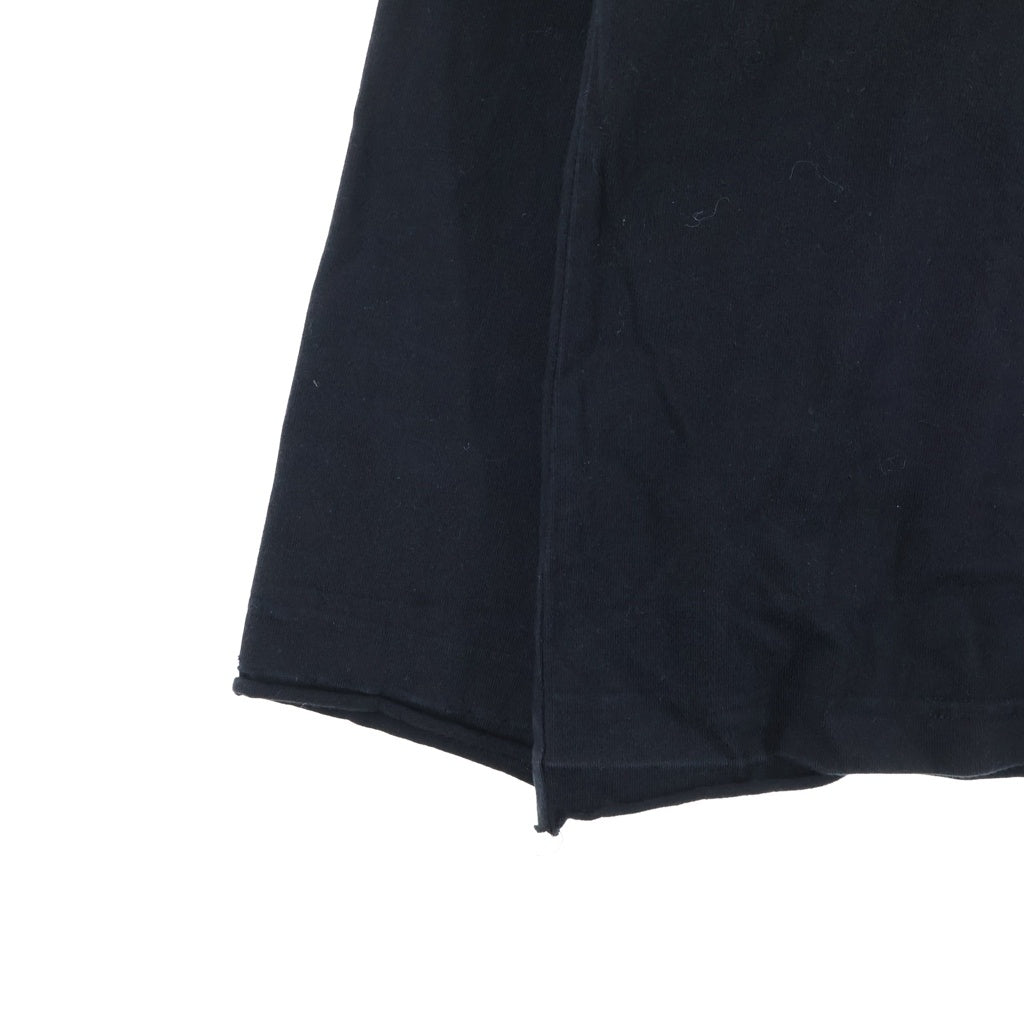 BALENCIAGA(バレンシアガ) 22SS ダメージ加工 ロゴプリントTシャツ 長袖クルーネックカットソー ブラック 681046 TLVJ1