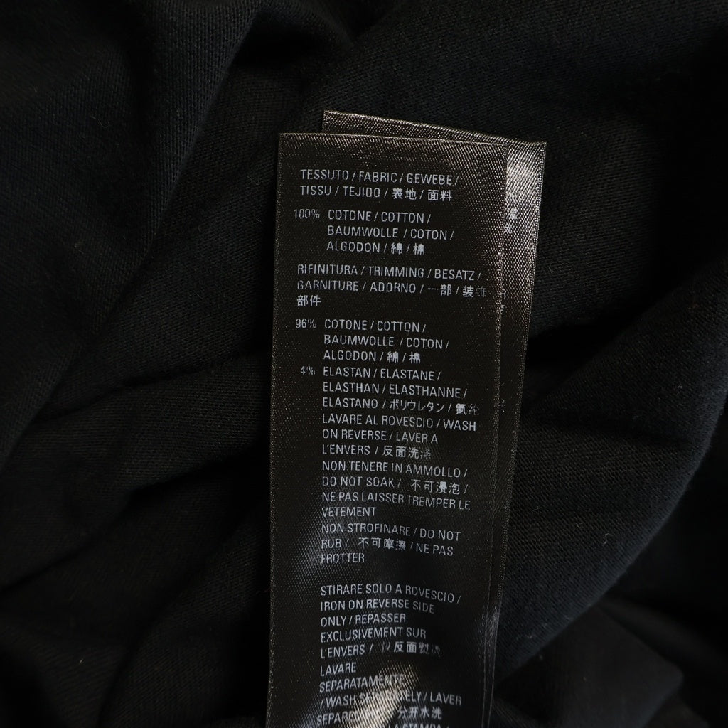BALENCIAGA(バレンシアガ) 22SS ダメージ加工 ロゴプリントTシャツ 長袖クルーネックカットソー ブラック 681046 TLVJ1