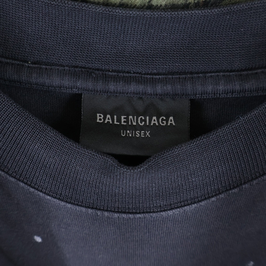 BALENCIAGA(バレンシアガ) 24AW PARIS LIBERTY L/S LAYERED SHIRT パリリバティー カットソードッキング加工 ヴィンテージチェック柄 レイヤード長袖シャツ カーキ/ブラック 794656 TQM20