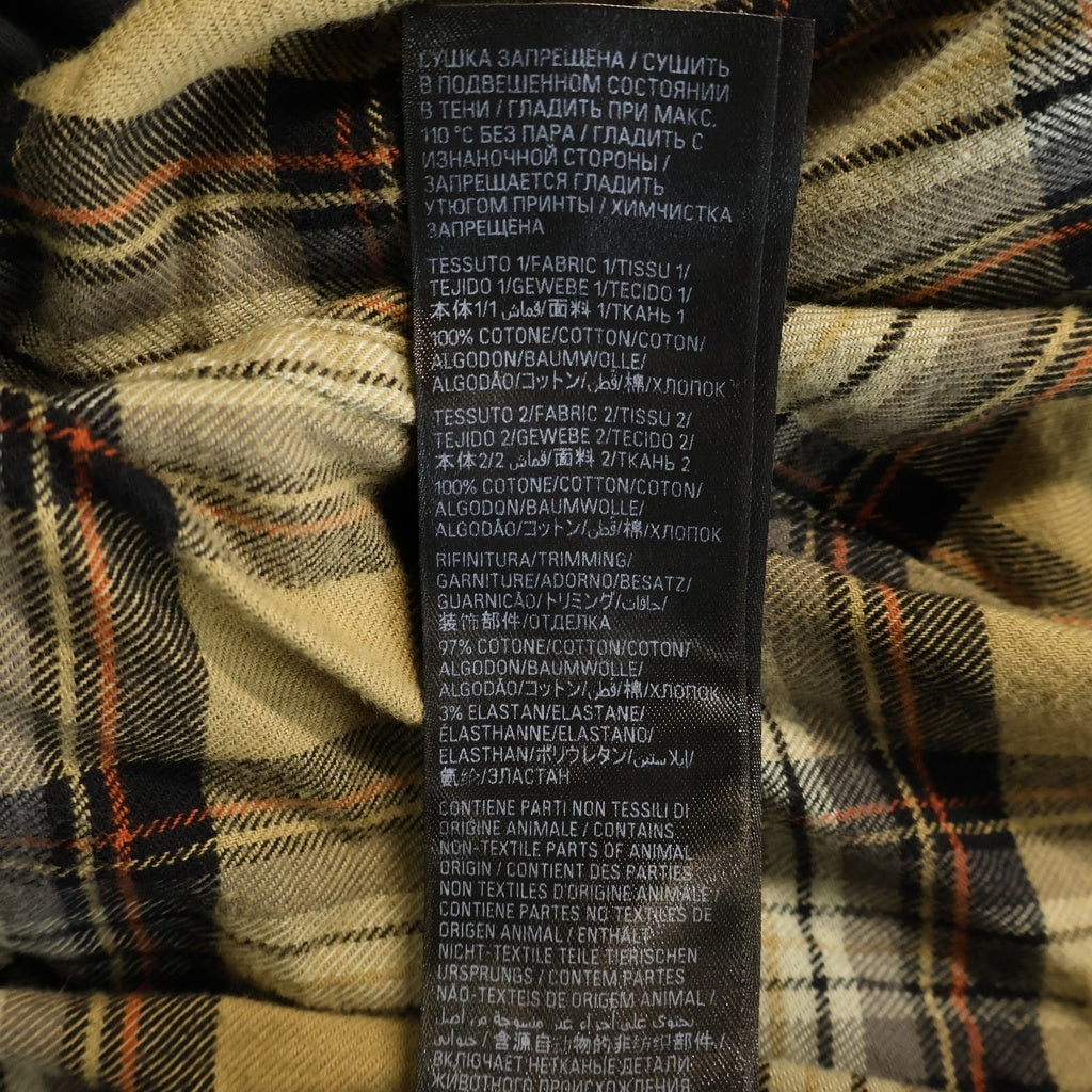 BALENCIAGA(バレンシアガ) 24AW PARIS LIBERTY L/S LAYERED SHIRT パリリバティー カットソードッキング加工 ヴィンテージチェック柄 レイヤード長袖シャツ カーキ/ブラック 794656 TQM20