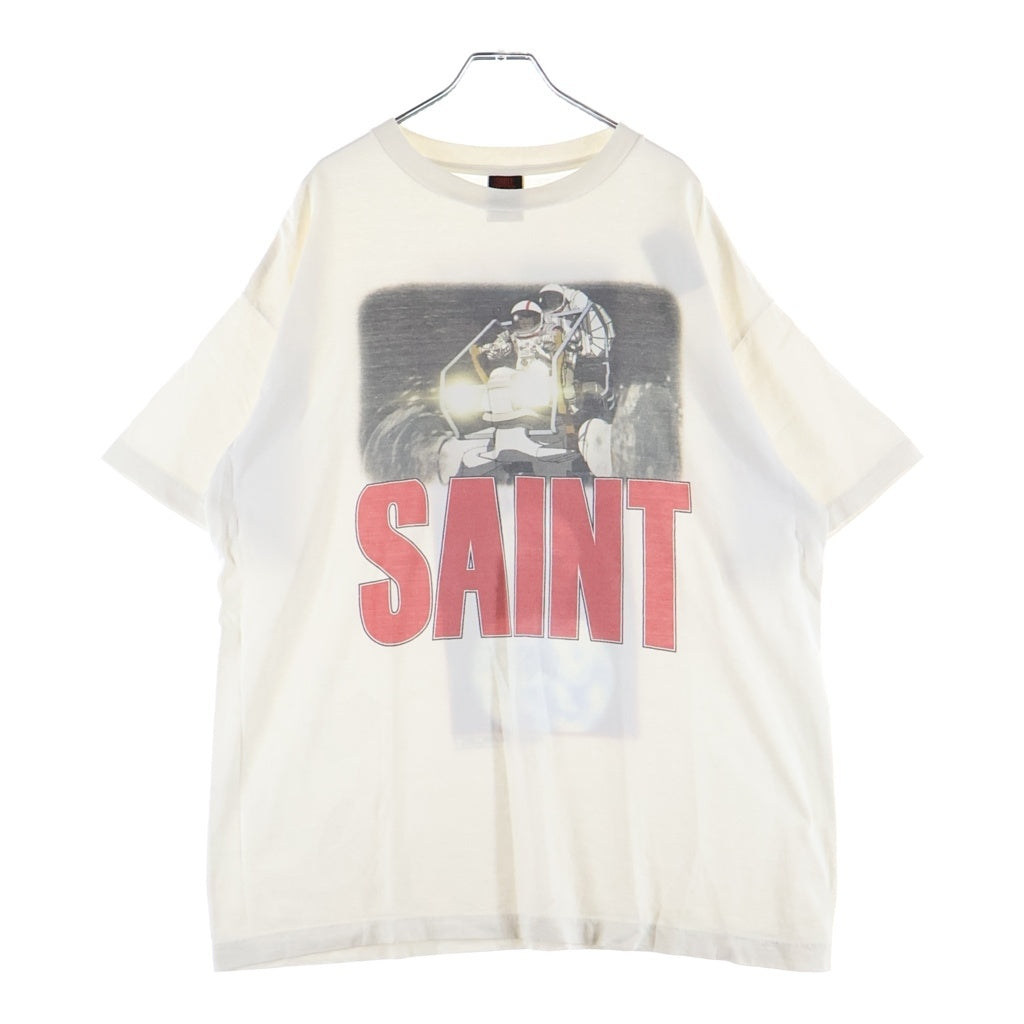 SAINT MICHAEL(セントマイケル) 24SS ×FREEDOM FD-SS TEE フリーダム ヴィンテージ加工 両面プリントTシャツ 半袖クルーネックカットソー ホワイト SM-YS8-0000-C20