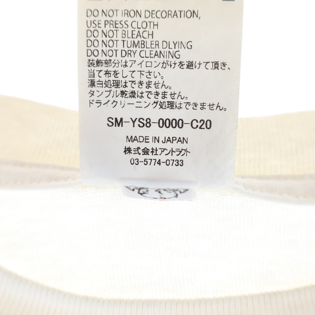 SAINT MICHAEL(セントマイケル) 24SS ×FREEDOM FD-SS TEE フリーダム ヴィンテージ加工 両面プリントTシャツ 半袖クルーネックカットソー ホワイト SM-YS8-0000-C20