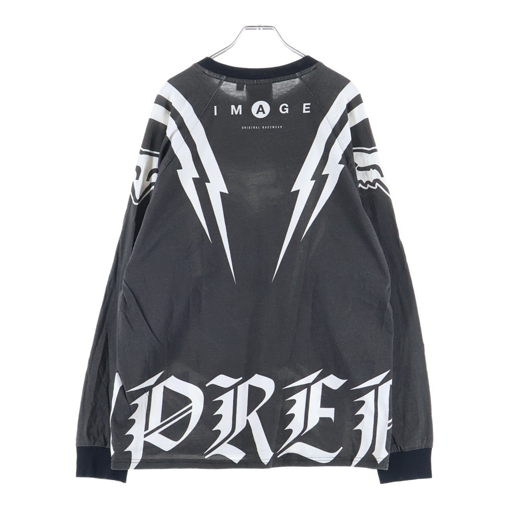 SUPREME(シュプリーム) 25AW ×Fox Racing L/S Top フォックスレーシング 両面サンダープリントTシャツ 長袖クルーネックカットソー ブラック
