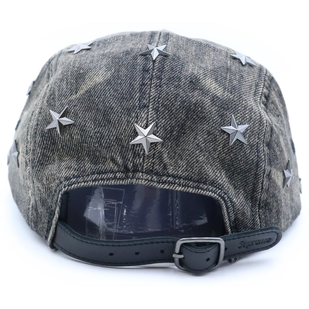 SUPREME(シュプリーム) 26SS Stars Studded Denim Camp Cap スタースタッズ装飾 ウォッシュ加工 デニムキャンプキャップ 帽子 ブラック