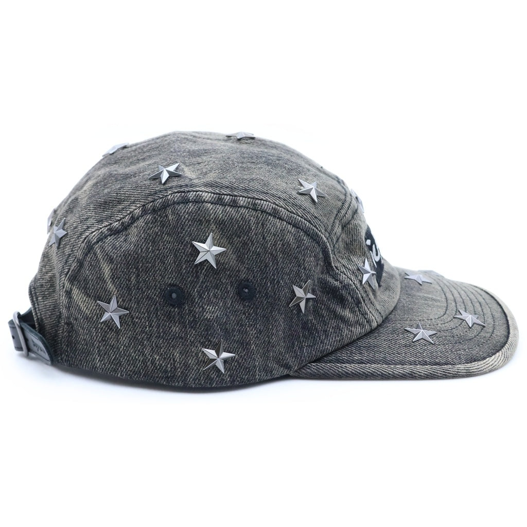 SUPREME(シュプリーム) 26SS Stars Studded Denim Camp Cap スタースタッズ装飾 ウォッシュ加工 デニムキャンプキャップ 帽子 ブラック