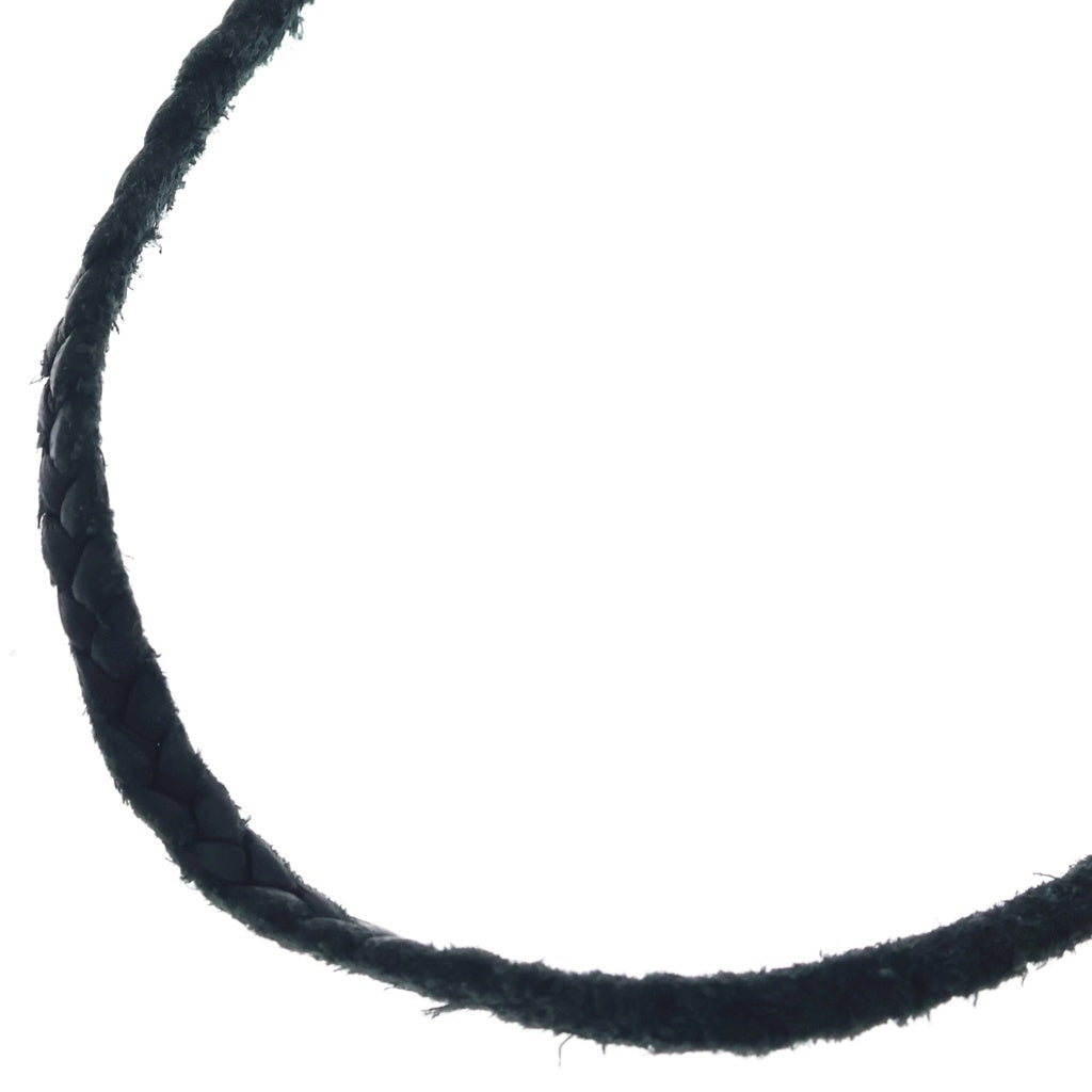 CHROME HEARTS(クロムハーツ) LEATHER BRAID SCROLL ネックレス レザーブレイドネックレス ブラック/シルバー BCA377